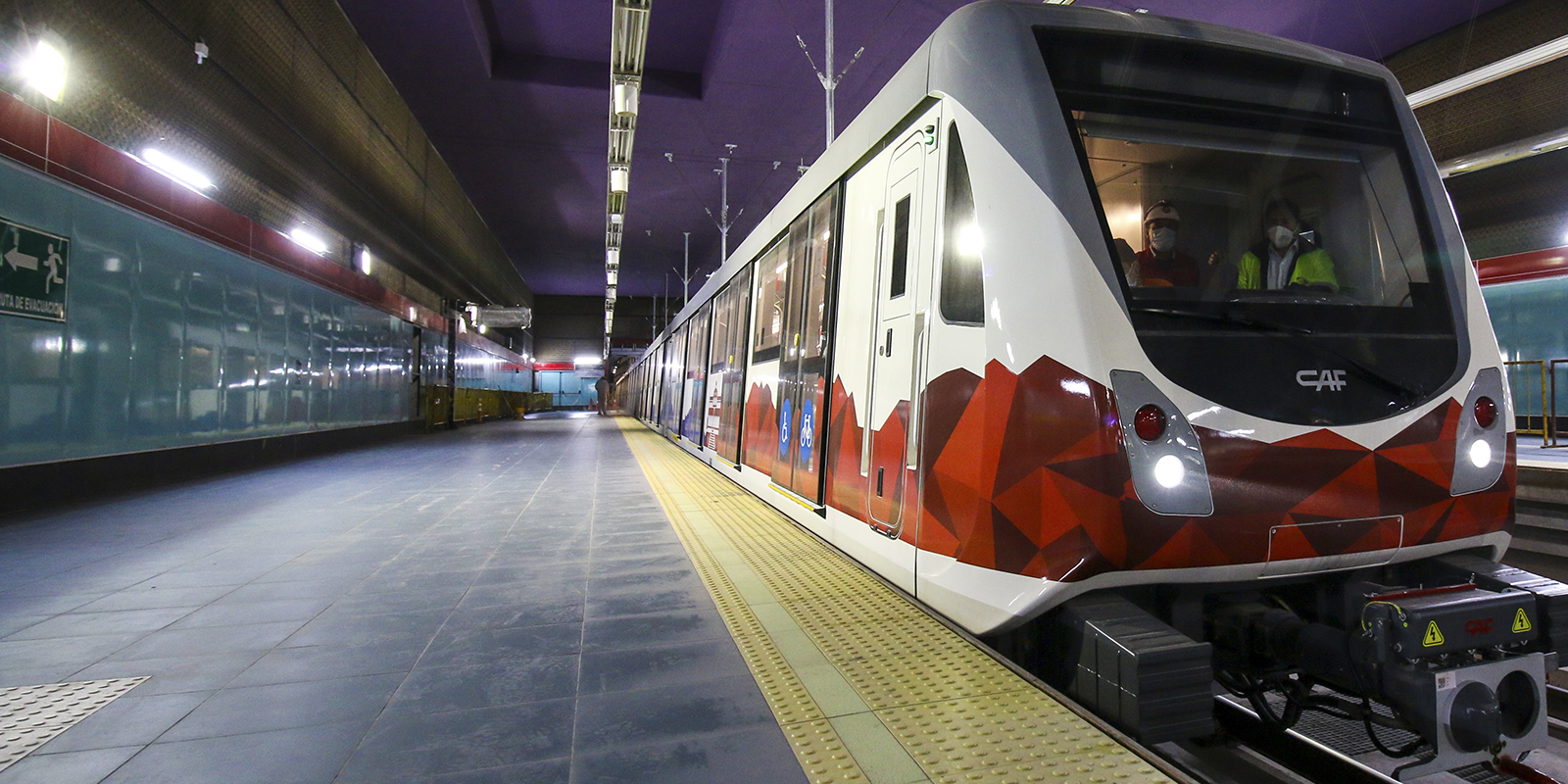 Line 1 Trains On Quito Metro Arrive At El Labrador Station